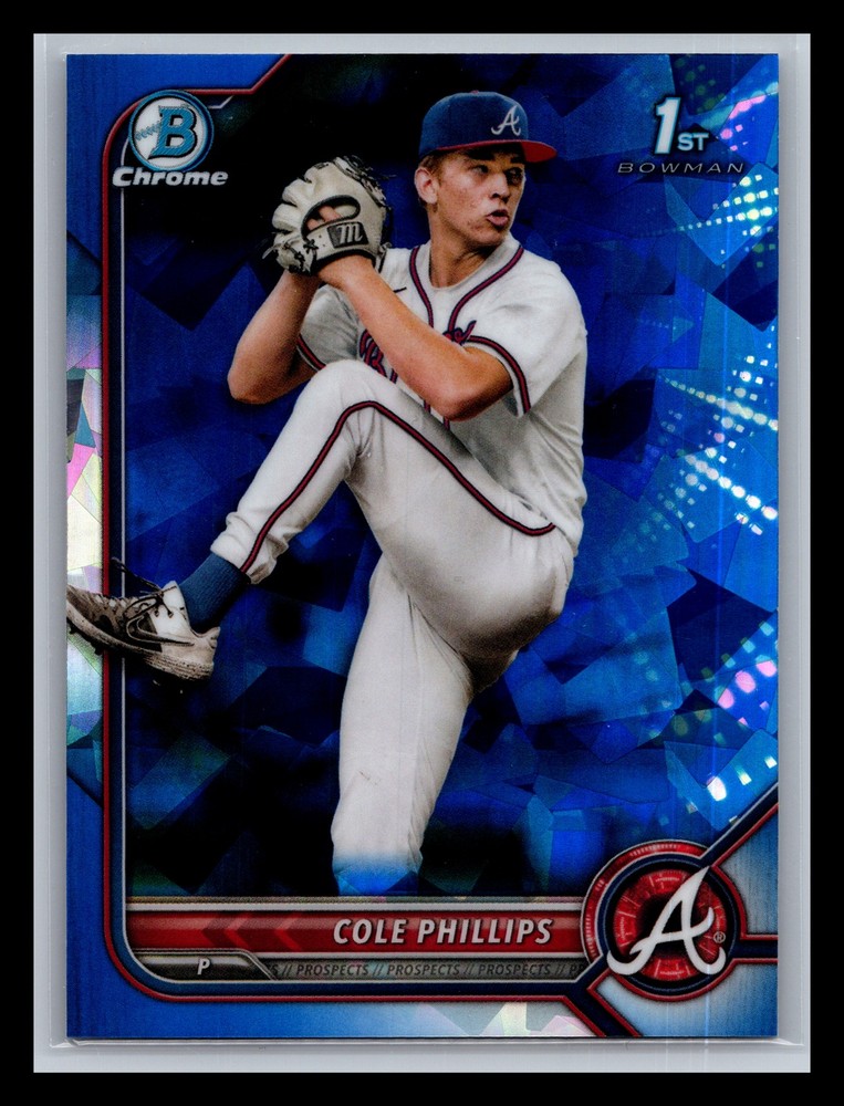 Cole Phillips Atlanta Braves #BDC-90 Bowman 2022 Bowman Draft Sapphire Edition