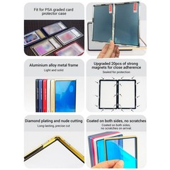1-5X Magnetic Metal Slabs Protector for PSA Graded Cards Stackable Case Sleeves