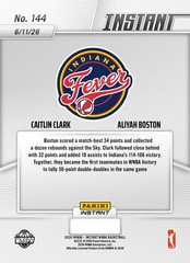 2026 Panini Instant WNBA #144 Caitlin Clark Aliyah Boston Indiana Fever PRESALE