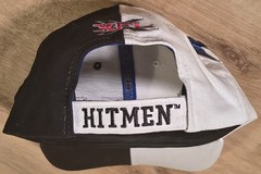 Vintage 2001 NY NJ Hitmen XFL Snapback Hat Split Black White NOS Cap