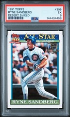 1991 TOPPS DESERT SHIELD #398 RYNE SANDBERG PSA 5