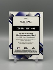 2022 Topps Finest Otto Lopez Rookie Auto #FA-OL Toronto Blue Jays Miami Marlins