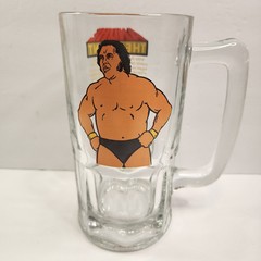 1985 Titan Sports WWF Wrestling Andre the Giant 32oz Large Beer Mug Glass cup !!