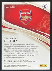 2020 Panini Immaculate Collection Thierry Henry Ink 87/99 #I-TH Arsenal FC