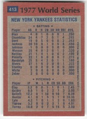 1978 Topps 1977 World Series #413 New York Yankees