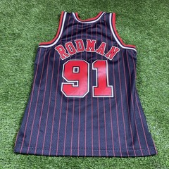 Dennis Rodman Chicago Bulls Jersey Mitchell Ness Mens Medium #91 Black