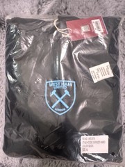 West Ham United Futbol Soccer Hoodie Unisex XL Black Large England Logo NWT