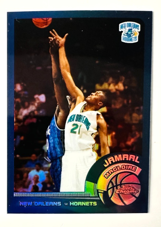 2002-03 Topps Chrome Jamaal Magloire Refractor Card #56 Hornets Legend!