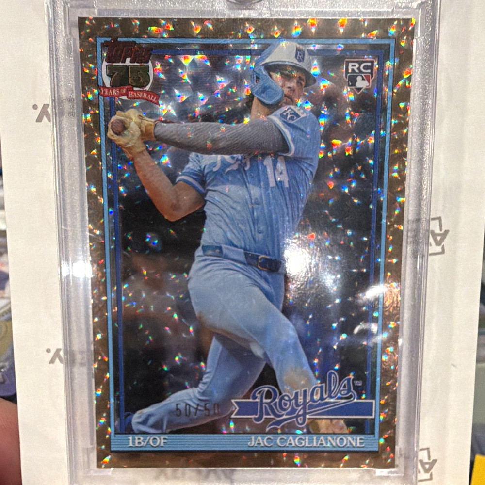 Topps 2026 series 2 91 throwback gold crackle foil Jac Caglionone 50/50 RC