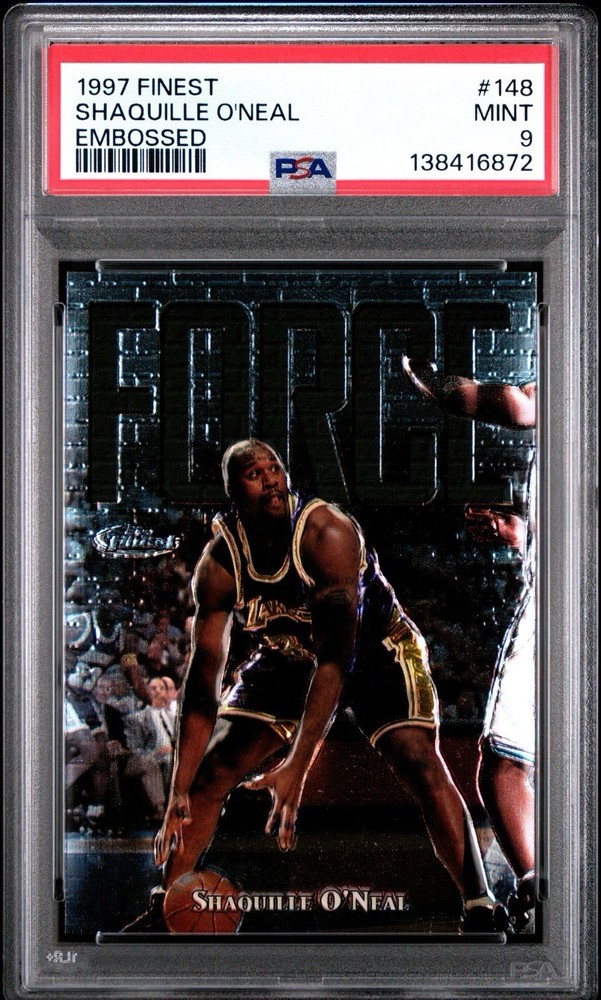 1997-98 Topps Finest – Uncommon – Silver Shaquille O&rsquo;Neal #148 Embossed PSA 9