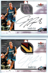 JENNIFER AZZI 2001 Fleer Tradition WNBA 2-Card Auto/Jersey-Patch Lot 🏀STARZZ ✨