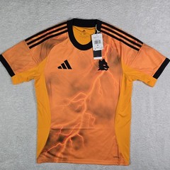 $100 Adidas AS Roma 2025/26 Men Medium SLIM FIT Away Soccer Jersey JJ4187 Orange