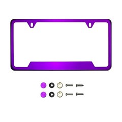 Red Blue Black Purple Chrome License Plate Frame Stainless Steel Metal Screw Cap