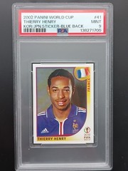 2002 Panini World Cup Korea Japan Stickers Blue Back Thierry Henry #41 PSA 9