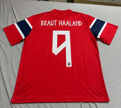 HOT SALE Erling Haaland #9 Norway Soccer V-Neck T-Shirt 2026 World Cup Home Tee