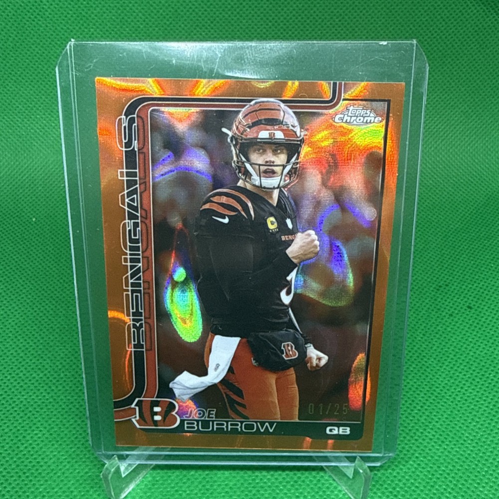2025 Topps Chrome #61 Joe Burrow Orange Lava 1/25 Bengals CASE HIT