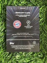 LENNART KARL 2025-26 TOPPS CHROME UCL BLACK LAZER PURPLE ROOKIE AUTO /75