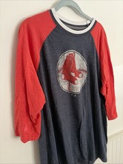 Fanatics Boston Red Sox MLB Raglan 3/4 Sleeve XL Red and Navy