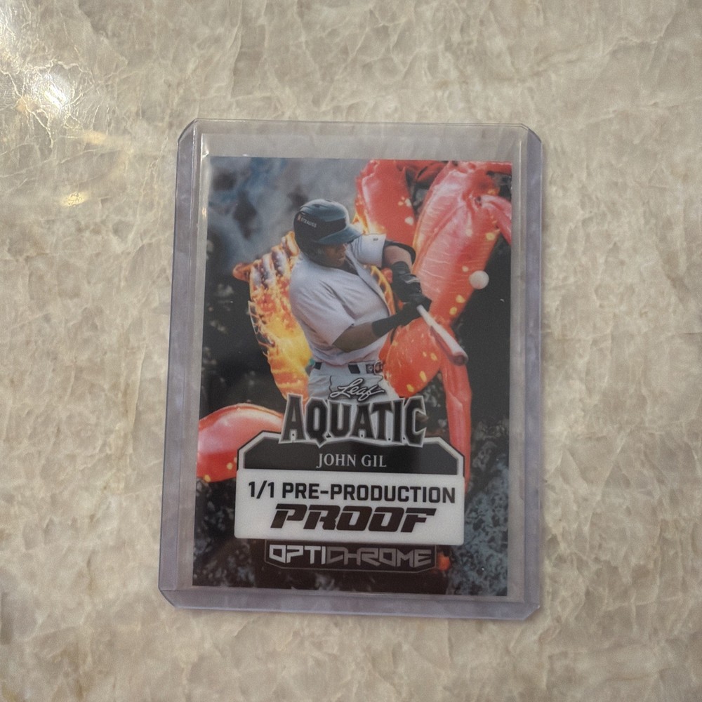 John Gil 2025 Leaf Optichrome Baseball 1/1 Pre Production Proof MLB Baseball