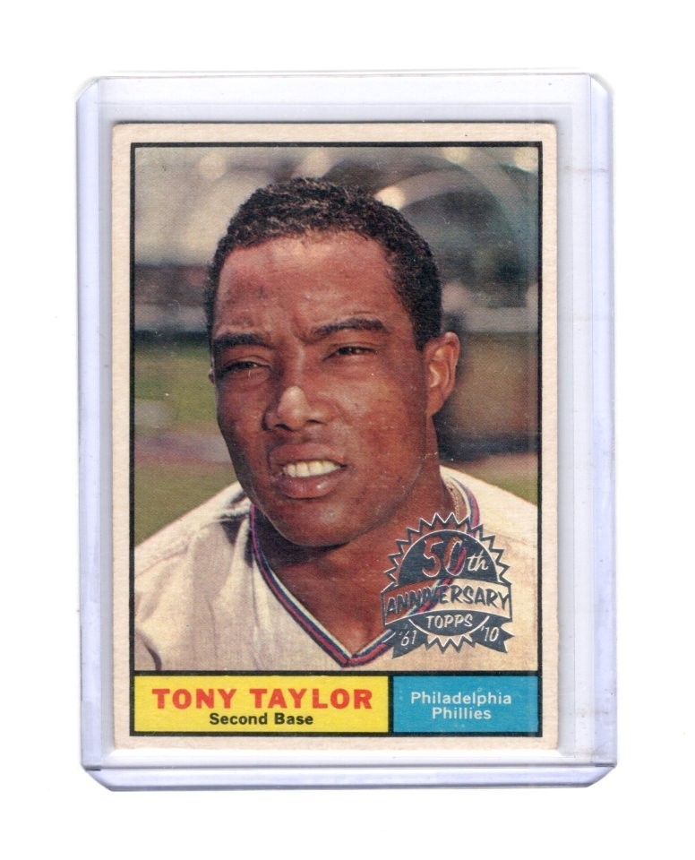 1961 TOPPS TONY TAYLOR #411 PHILADELPHIA PHILLIES 50TH ANNIVERSARY BUYBACK