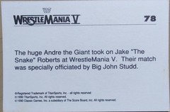 Andre the Giant – 1990 Classic Wrestlemania V Wrestling Card #78 WWF (a1)