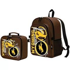 Lot of 2 Wyoming Cowboys « Accelerator » Backpack & Lunch Bag Combo Set NCAA New