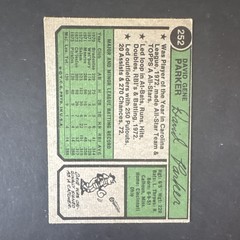 Topps 1974 Topps Dave Parker #252 Rookie Pittsburgh Pirates [Base] MLB