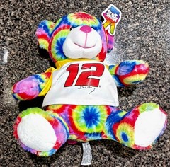 Ryan Blaney Penske Racing #12 Peach Pals 9&Prime; Teddy Bear Tie-Dye Plush New NASCAR