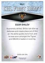 25/26 2025 UD UPPER DECK CHL HOCKEY CHL FIRST DRAFT CARDS FD-XX U-Pick List