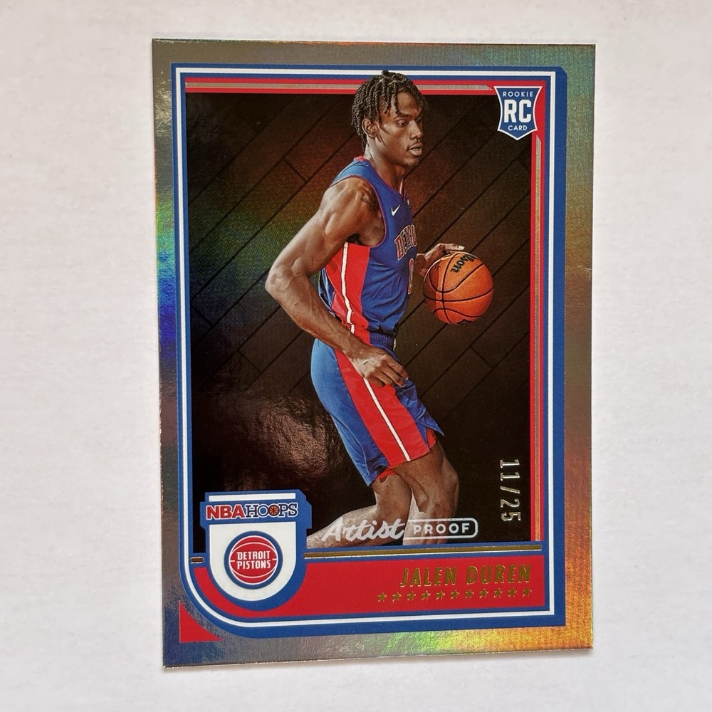 2022 NBA Hoops Jalen Duren Artist Proof /25 SSP silver holo prizm rookie RC