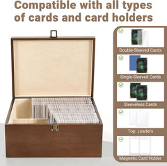 Trading Card Storage Box, Holds 1800+ Cards 11.4X10.4X4.3 Inches, Brown