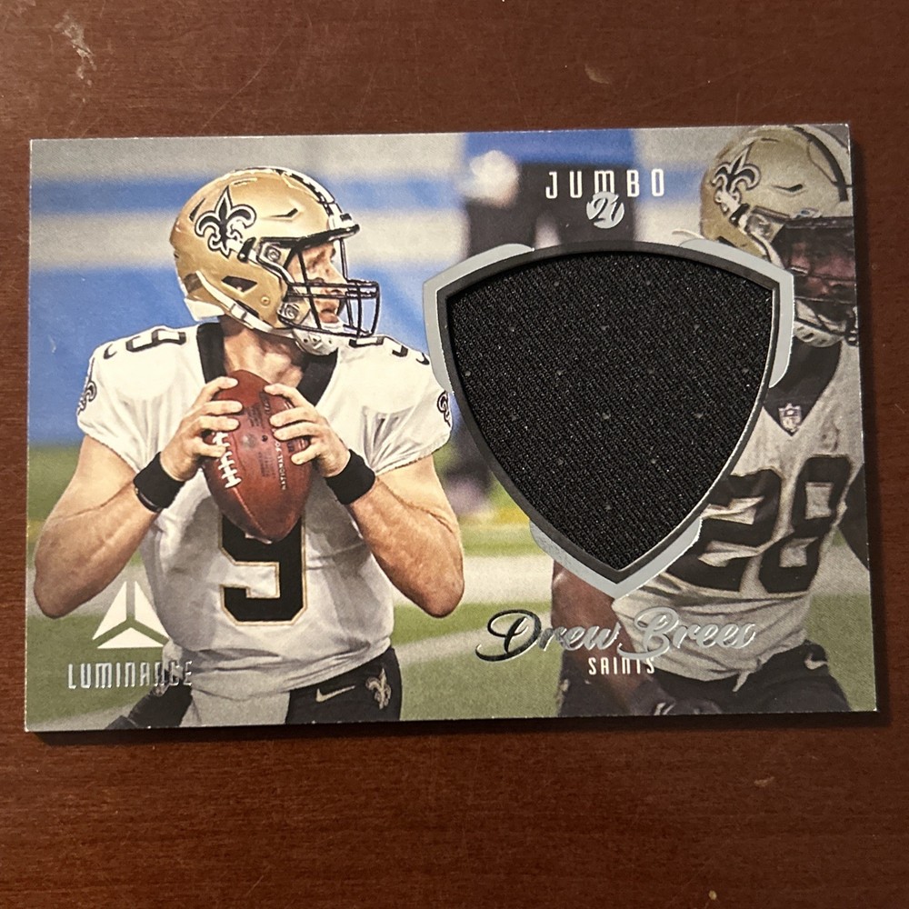 2021 Panini Luminance – Jumbo Relics Drew Brees #JM-DB Gold /49 (MEM)