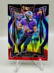 2024 Panini Select #35 Lamar Jackson Black & Red Prizm Shock