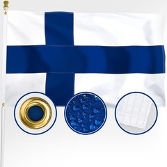 XIFAN Premium Finland Flag 3×5 ft Outdoor, 36 inches by 60 inches,
