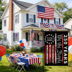 250th Anniversary Garden Flag, 250 USA Flag 12×18 inches, Black