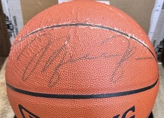 Vintage Michael Jordan Autographed Spalding Basketball With BNIB Storage Case