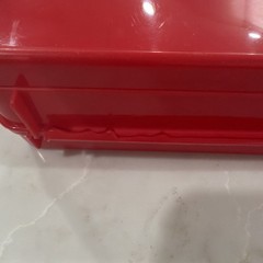 1991 WWF SUPERSTARS RED Lunchbox/Pencil Case Warrior, Hogan, Jake the Snake