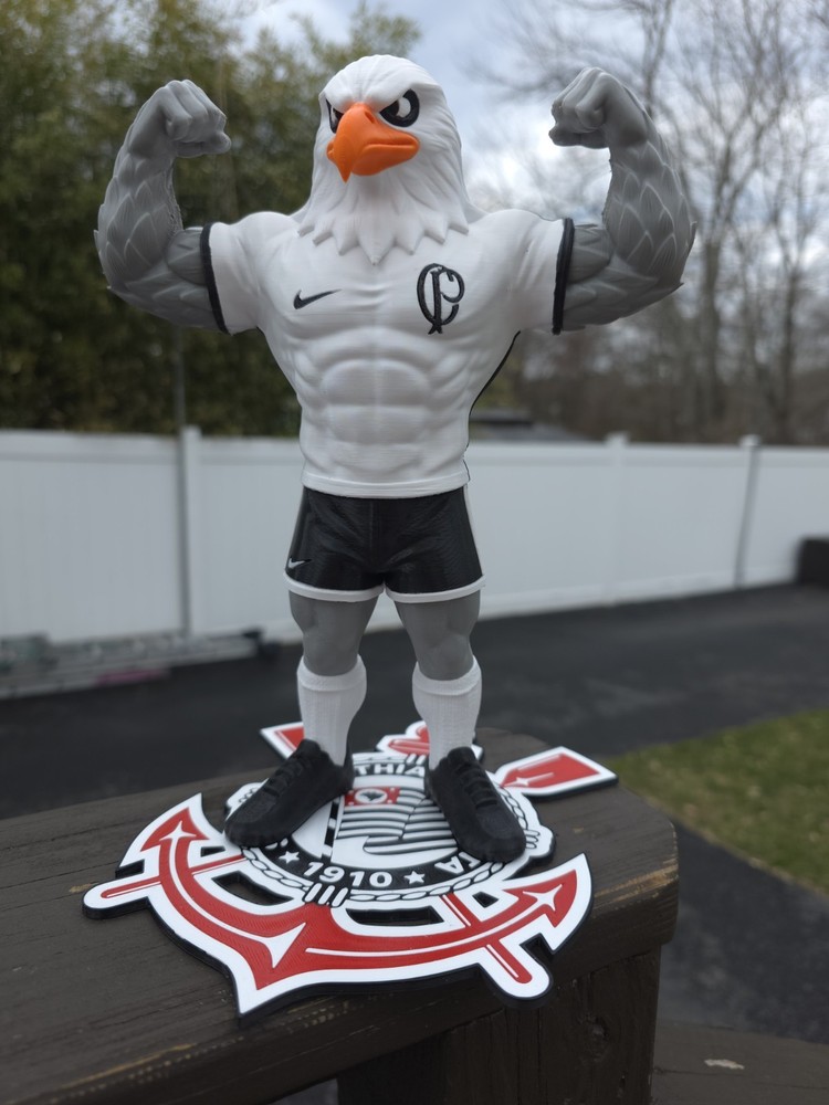 Corinthians Eagle Mascot 3D Printed Figure – 10in Soccer Fan Art Collectible