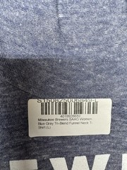 Milwaukee Brewers Women’s Soft As A Grape Blue Gray Funnel Neck Shirt MLB