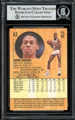 Dennis Rodman Autographed Signed 1991-92 Fleer Card 63 Detroit Pistons Beckett