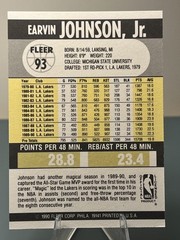 1990-91 Fleer #93 Earvin Magic Johnson Los Angeles Lakers