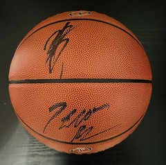 Karl Anthony Towns John Wall Autographed Spalding NBA Basketball Kentucky/ JSA