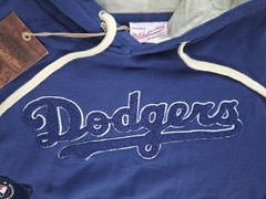 Mitchel & Ness Mens Dodgers 2XLB Hoodie Heavyweight Embroidered Varsity Logo NWT