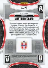 2026 Panini Prizm FIFA World Cup #20 Martin Odegaard Aces Silver Norway Arsenal