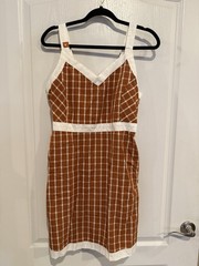 Columbia NCAA Texas Longhorns women&rsquo;s gameday grid plaid dress large new w tags