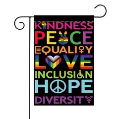 Pride Garden Flag 12 x 18 Inch Gay Kindness Peace Equality Love 01
