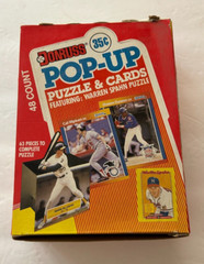 1989 Donruss Baseball Box. POP-UP&rsquo;s, Warren Spahn Puzzle Pieces & Cards 48 Packs