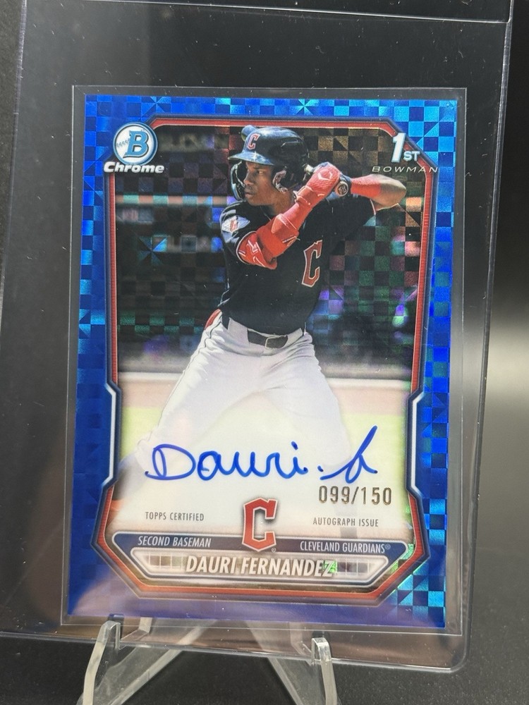 2026 Bowman Chrome Blue X-Fractors Dauri Fernandez 1st ROOKIE AUTO 099/150