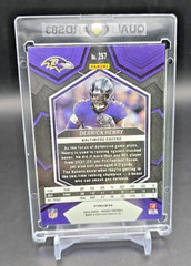 DERRICK HENRY RED REFRACTOR FLAG INSERT WITH CASE NFL BALTIMORE RAVENS