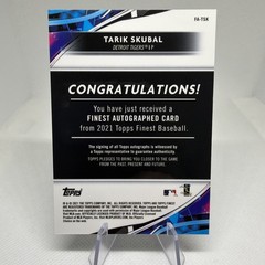 2021 Topps Finest Tarik Skubal RC Refractor Auto #FA-TSK Dodgers Tigers